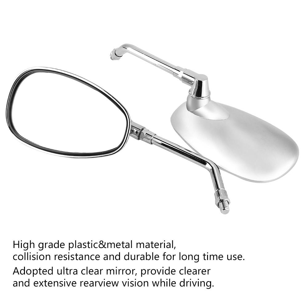 2Pcs Motorcycle Motorbike Modified Rearview Mirror Chrome Rear View Side Mirrors
