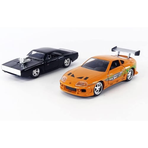 JADA TOYS 1/32 Scale Fast & Furious Diecast Cars: Dom's Dodge Charger R/T & Brian's Toyota Supra