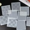 9/32Pcs Sashiko Embroidery Template DIY Geometric Patchwork Stencil Reusable PET Stencil Handmade Embroidery Handicraft Tools