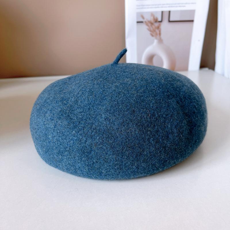 Australische Haar-Baskenmütze Kinder-Malermütze Aufgewertetes gestreiftes Schweißband Zarte dreidimensionale Pilzmütze Wollknospenmütze