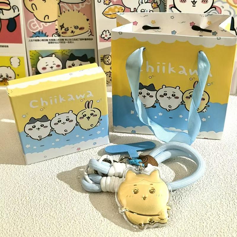 Chiikawa Cartoon Usagi Phone Charm & Keychain Pendant Souvenir With gold