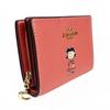 Coach X Peanuts Collaboration Wallet, Bifold WalletMini Wallet, CBN89, Lucy Leather Snap Wallet, Coral Multi IMBCV, Snoopy, Women's [Outlet Item]