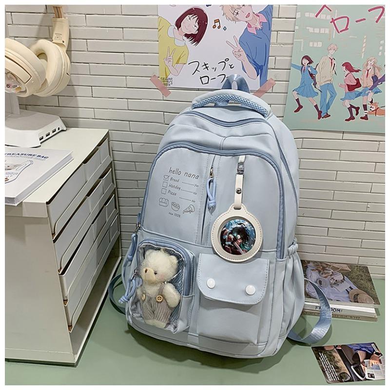 Cute Girl Backpack High School Student Schoolbag Japanese Casual Versatile Travel Contrast Color Large Capacity Backpack Couple