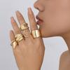 Retro Punk Exaggerated Open Finger Rings for Women Men Geometric Gold Silver Color Knuckle Joint Ring Set 2025 New Jewelry Accessories