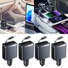 Retractable Car Chargers 125W , 3 In 1 Fast Car Phone Chargers,1 Retractable Cable 35Inch and 2 USB Ports for Cellphone