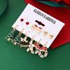 Christmas Santa Love Earrings Set: Snowflake & Tree Cartoon Oil Drop Design
