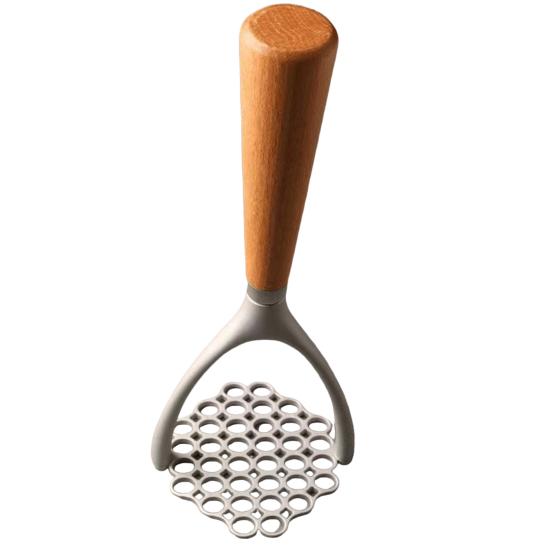 Kartoffelstampfer, 36 gleichmäßige Löcher, gleichmäßige Kraft, Kartoffelstampfer mit Holzgriff, Gemüse, Obst, manueller Stampfer, Küchenzubehör
