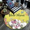 Custom Name,Diddl Pattern Round rug,Carpet Rug for Living Room Bedroom Playroom ,Non-slip Floor Mat,Holiday Gifts and Birthday Gifts.