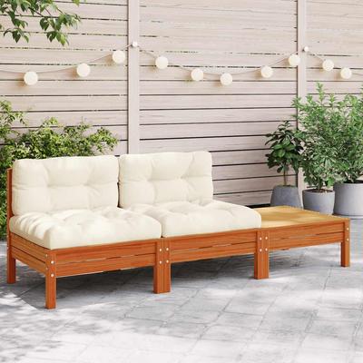 Vidaxl Garden Sofa With Cushions And Footrest, 2-Seater