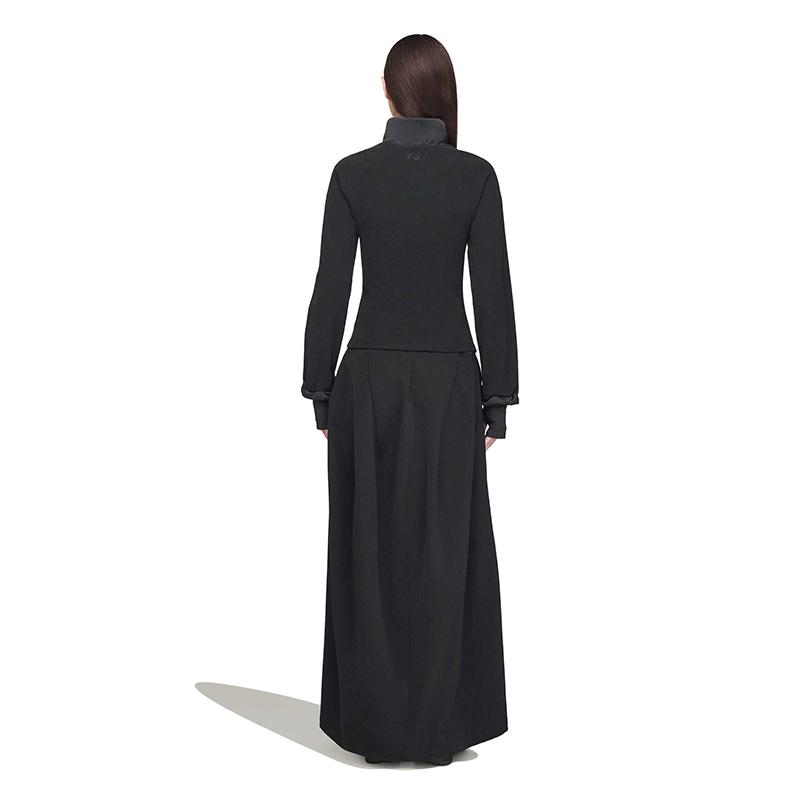Y-3 FW25 Fleece Simple Casual Long Skirt Women skirts Black JX2293