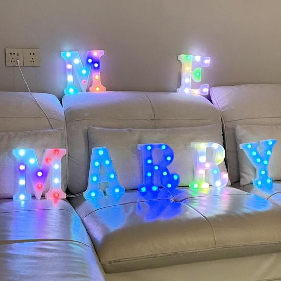 LED Letter Lamp with Remote Control, Dimmable Marquee Alphabet Light for Wedding Birthday Party, Indoor Outdoor Letter