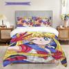 Cute cartoon theme Sailor Moon Tsukino Usagi cartoon comfortable home duvet cover and pillowcase (1 * duvet cover+2 * pillowcase, without core)A8