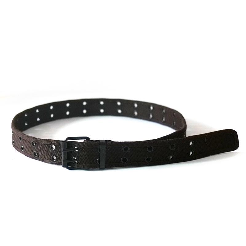 

Унисекс Модный Холщовый Кожаный Ремень с Двойной Пряжкой, Двойным Штырьком и Дизайном в Ряд для Рабочей Одежды и Панк-Стиля