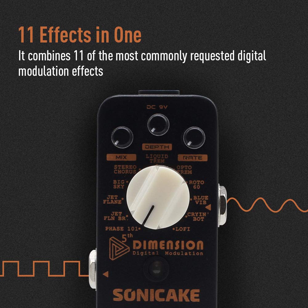 SONICAKE and Flanger Guitar Effects Pedal 5th Dimension Chorus, Phaser,