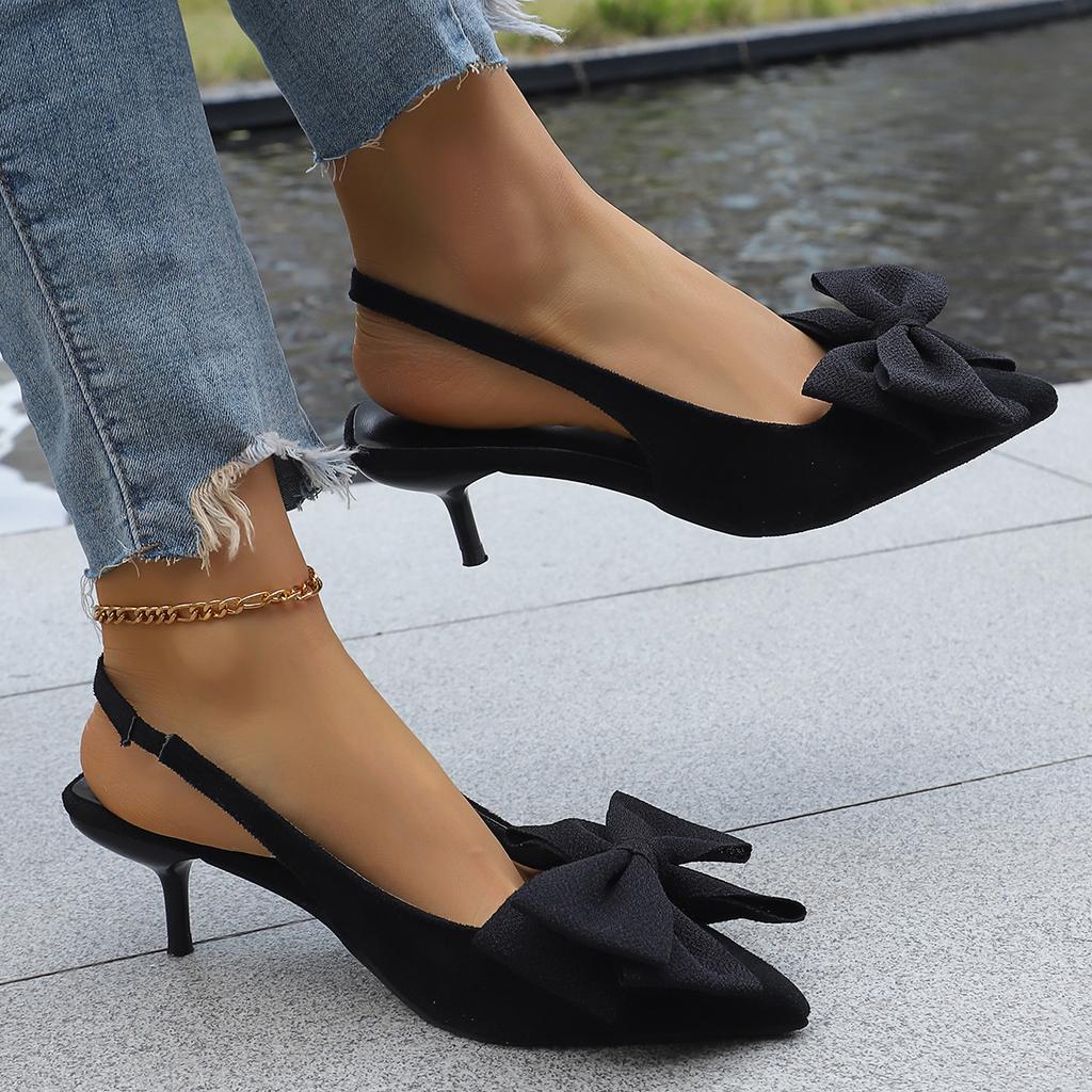 High Heels Spring and Summer Retro Style Shoes Elegant Thin-heeled Pointed Sandals