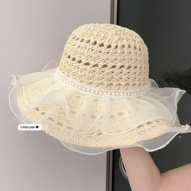 Ethnic Style Big Brim Straw Hat Women's Summer Seaside Vacation Beach Hat Sunshade Sunscreen Bucket Hat Straw Sun Hat