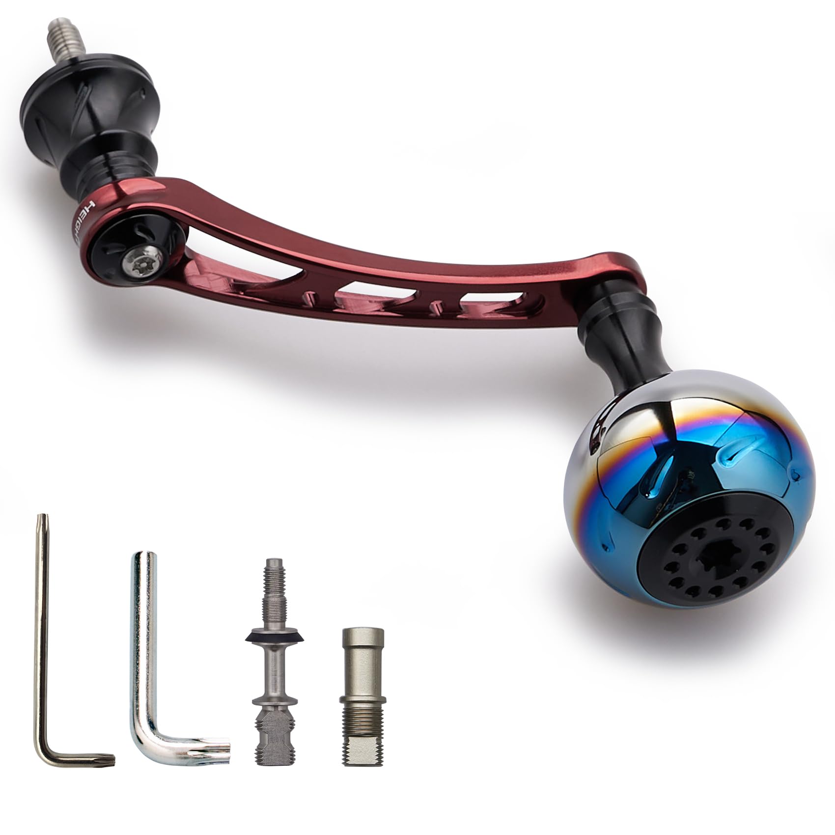 

Ручка катушки HEIGHTEN 56 мм с ручкой 30 мм для универсальной спиннинговой катушки SHIMANO DAIWA серии Aurora (Вино красное и черное) (778)