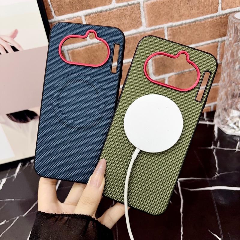For Nothing Phone 4a Case Magnetic Nylon Woven Matte Leather Skin-friendly Back Case Cover Bumper