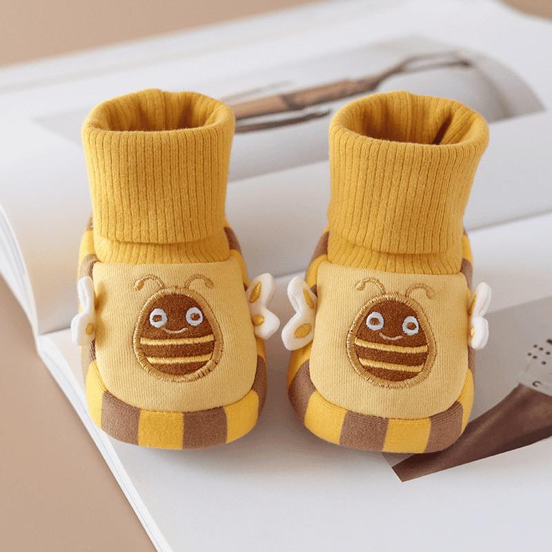 Baby Autumn Cotton Socks Shoes With Nonslip Sole For Toddler Learning To Walk