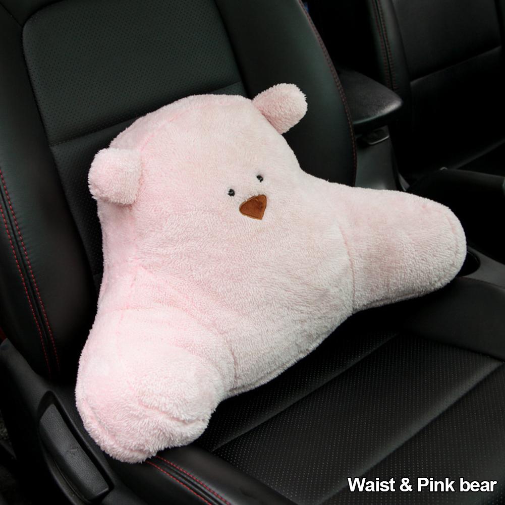 Cute Bear Animal Car Headrest Pillow Lovely Auto Seat Head Support Neck Protector Cushion Plush Automobiles Lumbar Rest Car Kits