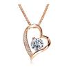 [lapisia] Engravable, Hypoallergenic, Pure Brilliance Zirconia Open Heart Pendant Necklace, Women's Present Gift Set (Pink Gold (Standard BOX), No