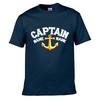 Captain Anchor Nautical Badge Street Distressed Washed Loose Simple Tee
