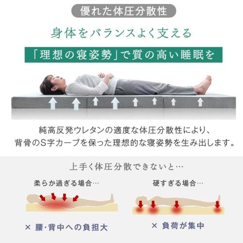 Tansugen Single Mattress, 10cm Thick, "Jun" High Resilience(R), 25D Density, 190N Firmness, Tri-Foldable, Washable, Pile, 13810084(100394)