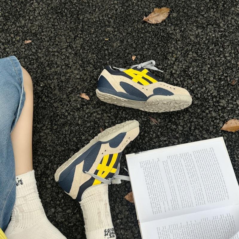 Cowhide Retro Mesh Breathable German Training Shoes Women's New Color Matching Platform Versatile Casual Sports Shoes Genuine Leather Forrest Gu