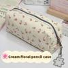 Cute Multifunctional Floral Pen Bag Student Cartoon Pencil Case Large Capacity Stationery Organizer School Office Supplies