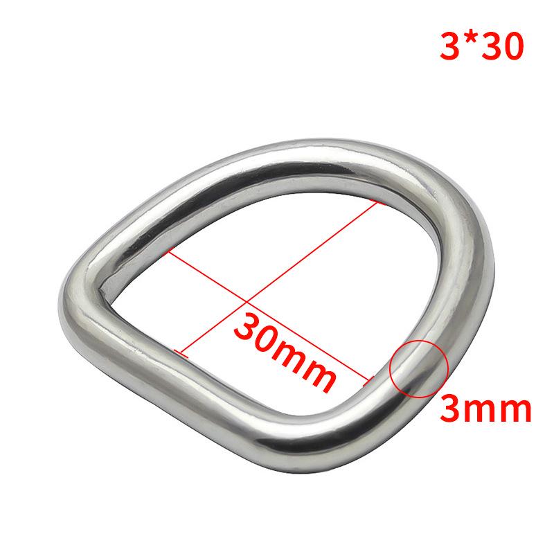 In-stock 316 Stainless Steel Semicircle Seamless Welded D-ring Kayak Surfboard Hardware Pull Buckle.