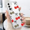 Funda de Fruta Cereza de Dibujos Animados Para Samsung A57 S26 Ultra A37 A17 A56 A36 A26 A16 A55 A35 A25 A15 A54 5G S21 FE S22 S23 S24 S25 Plus Cubierta Suave de TPU Transparente