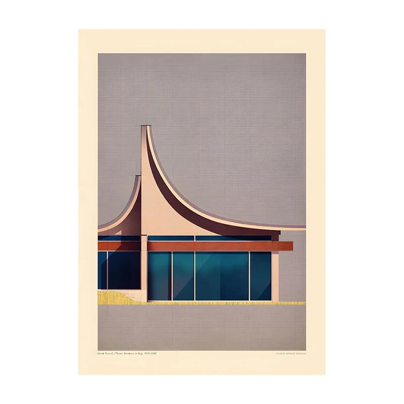 Vintage Bauhaus Residential Composition Poster Print Classic Canvas Painting Abstract Wall Art Picture for Home Decoration