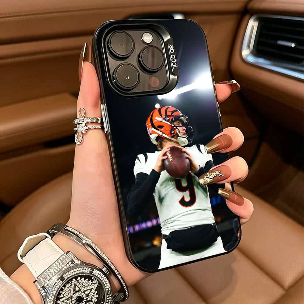 Football-Sports Joe Burrow 9 Phone Case For IPhone17  16 11 12 13 14 15 16 Pro Max Plus Cover Colored Silver Funda Bumber