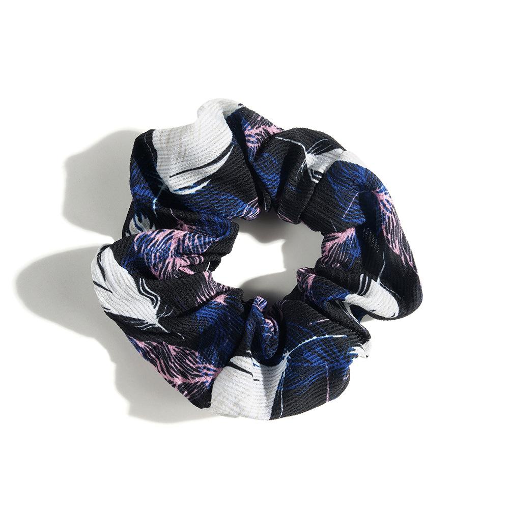 Leopard Print Hair Band Bohemian Large Intestine Band Small Fresh Commuter Rubber Band Flower Print Head Band Head Rope