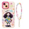 Graffiti girl apple 16promax mobile phone case with lanyard iphone15pro new 14 silicone 13 soft case