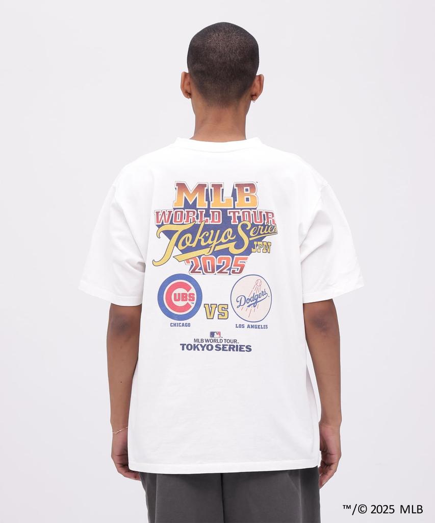 Avirex MLB TOKYO SERIES T-SHIRT, Men's Short Sleeve T-Shirt, Size L, 033, Off-White, 783-5134055