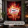 Arazzo da Parete Personalizzato, Testo Personalizzato FC PSV Eindhoven, Tessuto Morbido Arte da Parete per Decorazione Interna