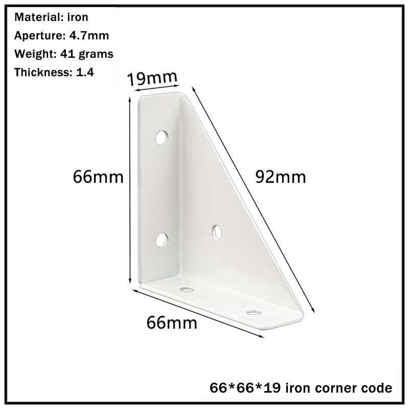 (YY)4Pcs 2025 New Right Triangle Corner Supports White Black Wooden Furniture Corner Connector Fasteners For Beds Cabinets