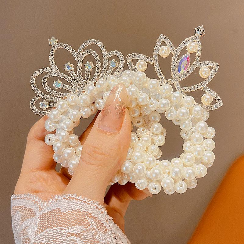 Attache de cheveux Couronne de Princesse Perle pour Enfants 2025 - Accessoires pour Cheveux Filles