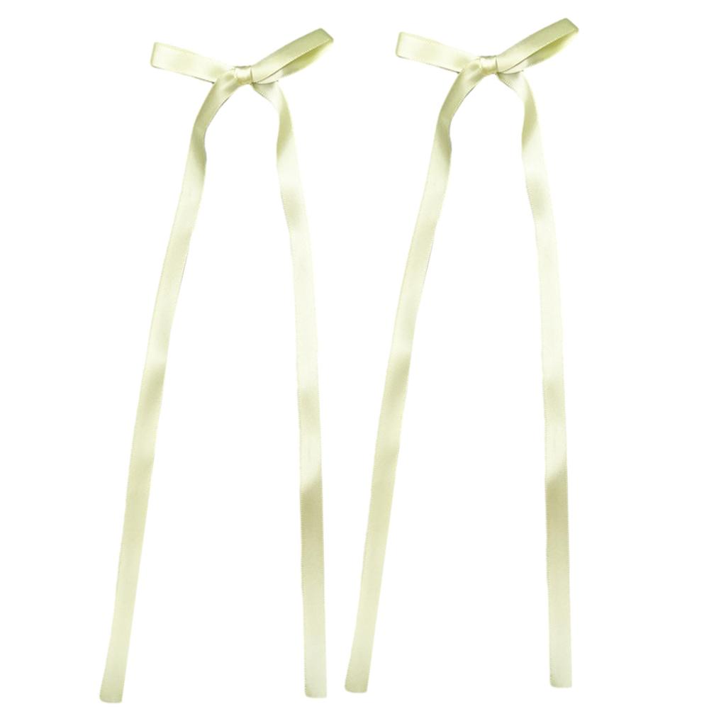 2 Pcs Ribbon Bow Elegant Y2K Style Side Clip Bow Hair Clip Sweet Girls Fairy Bow Style Long Bowknot Balletcore