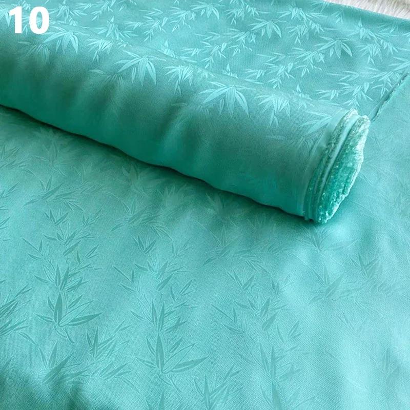 50x114cm Chinese Style Retro Luxury Mulberry Silk Fabric Bamboo Leaf Pattern FabricAncient Hanfu Costume Cheongsam Apparel