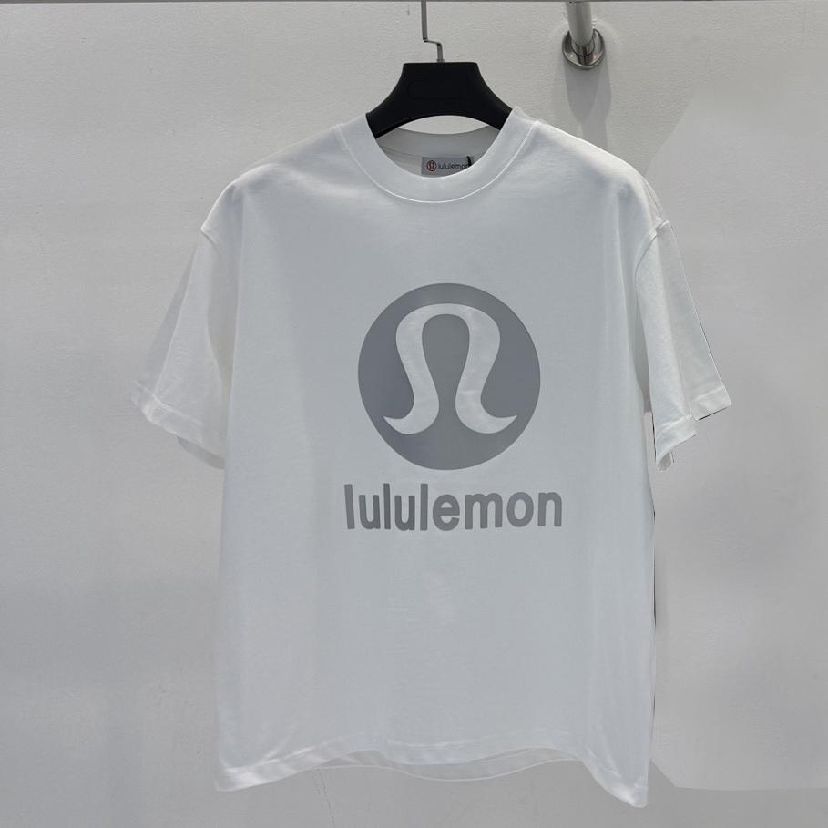 Men Classic Logo Print Short‑Sleeve T‑Shirt Crew Neck Loose Casual Summer Tees Tops