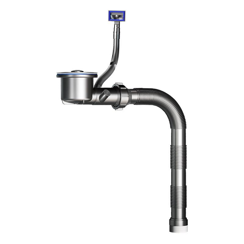 Single Bowl Kitchen Sink Drain Pipe Set with Double Overflow and Anti-Odor Features