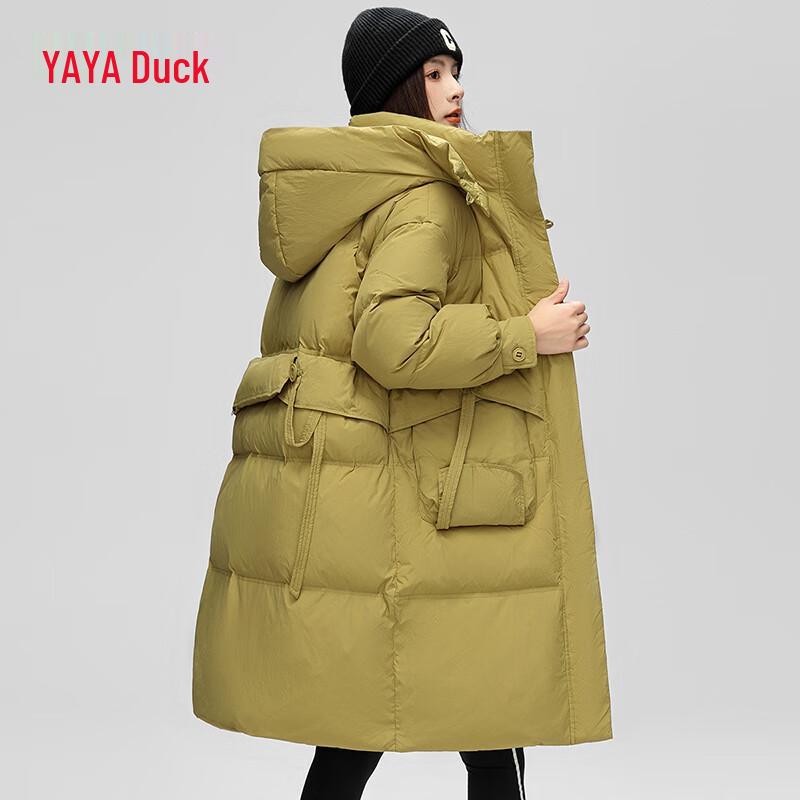 YAYA Women's Long Hooded Down Jacket