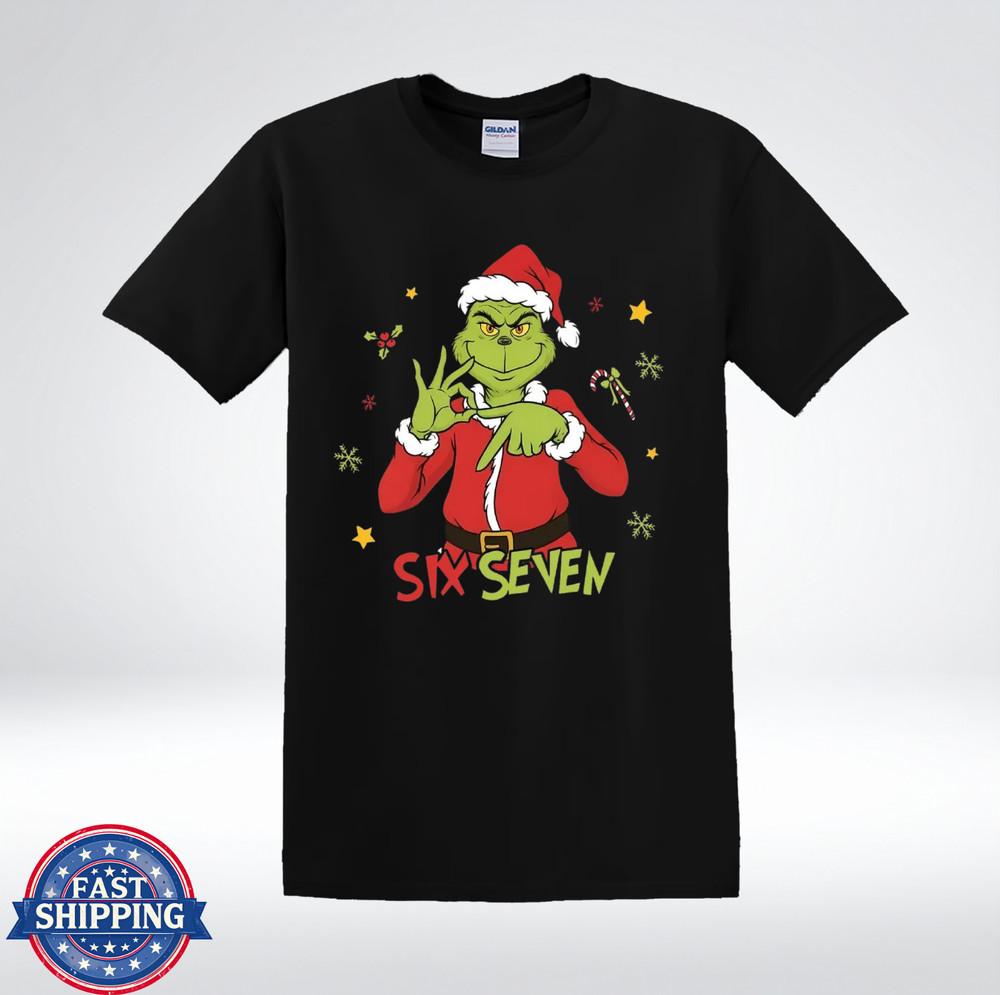 Забавная угрюмая зеленая шесть семь рождественская мем юмор подарок футболка S