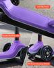 VEVOR Kick Scooter for Kids Ages 3+, 3-Wheel Toddler Scooter with Light-Up Wheels, Adjustable Height Handlebar, Wide Anti-Slip Deck