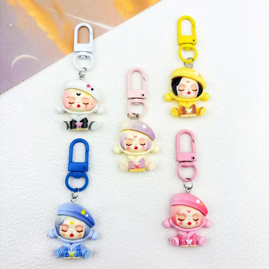 Moe Cartoon Girl Resin Keychain - Cute Bag Pendant & Small Gift