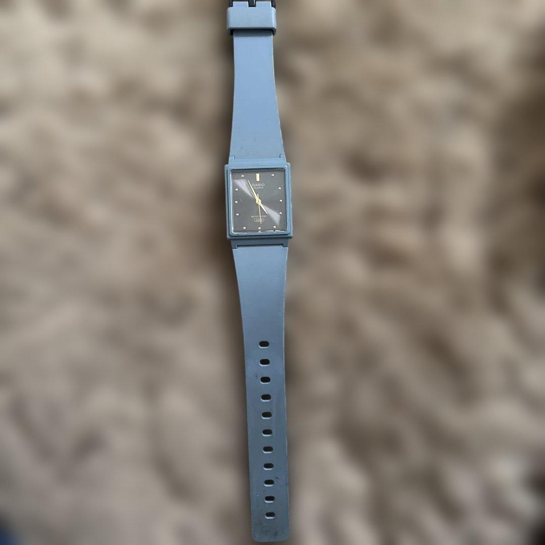 Used CASIO watch rubber belt blue cheap Casio