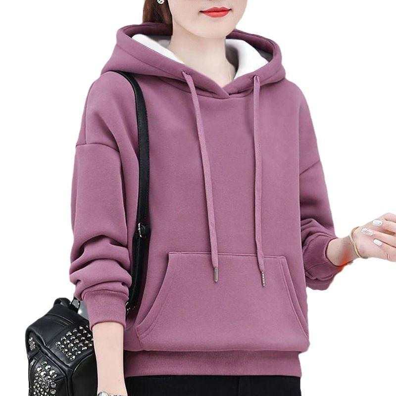 Pullover Damen Winter Warmes Hemd Kapuze Altersreduzierende Kleidung Skinny Locker Vielseitiges Oberteil