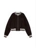 [Matinkim] Coating Stadium Jumper for Women In Dark Brown